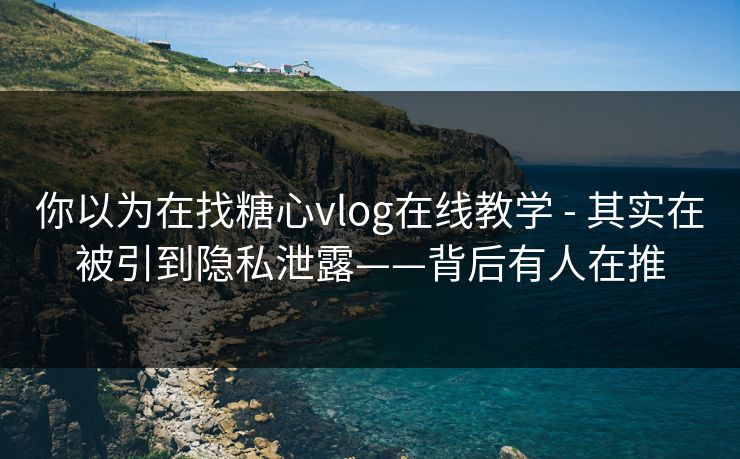 你以为在找糖心vlog在线教学 - 其实在被引到隐私泄露——背后有人在推