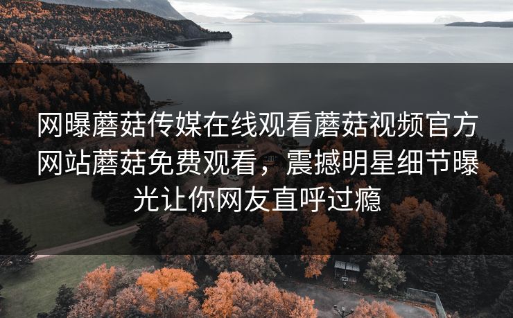 网曝蘑菇传媒在线观看蘑菇视频官方网站蘑菇免费观看，震撼明星细节曝光让你网友直呼过瘾